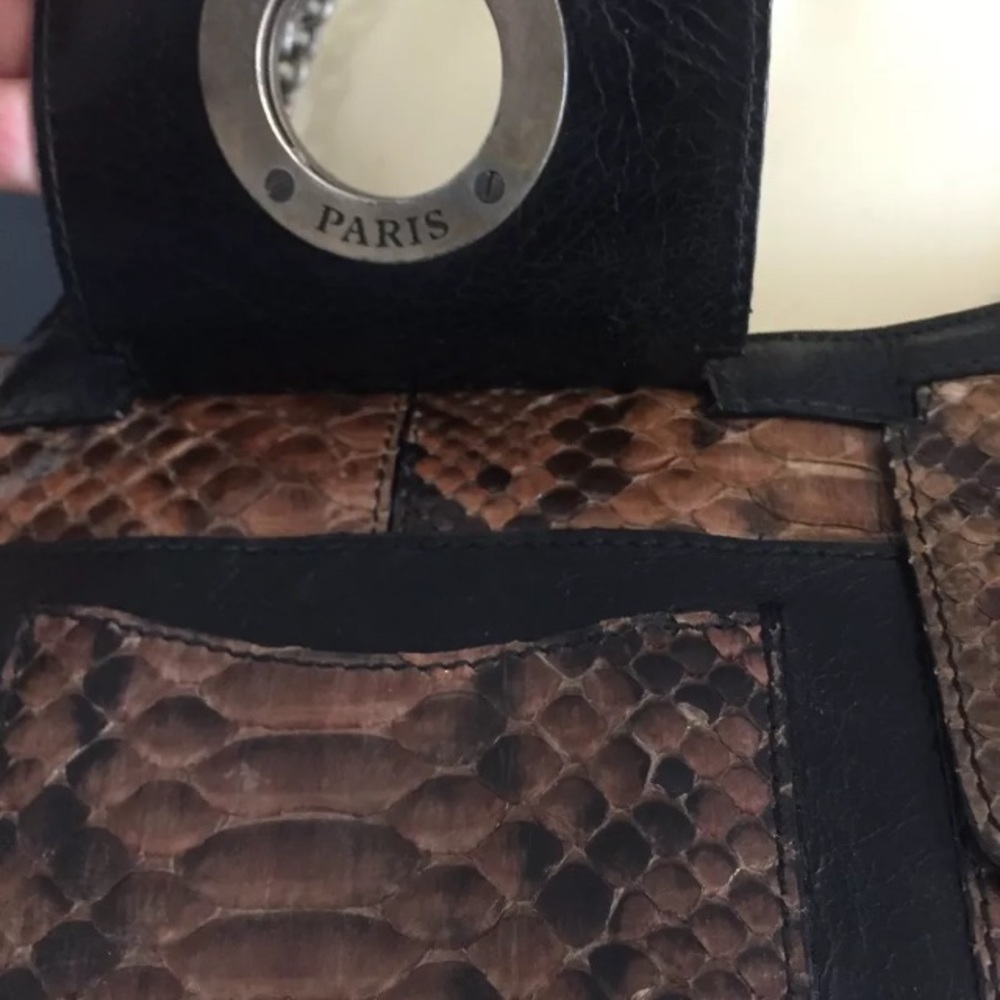 $1495 Lanvin Python Snake Brn Blk Industrial 90s - image 4